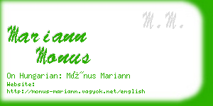 mariann monus business card